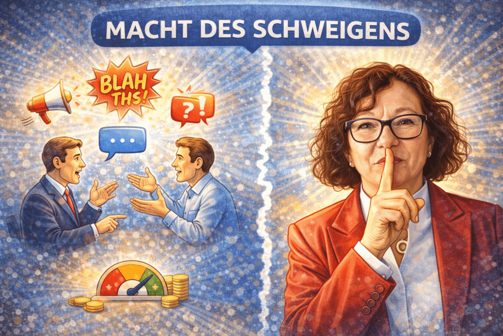 Pause und Schweigen, macht des schweigens Wie verhandelt man am besten den Preis