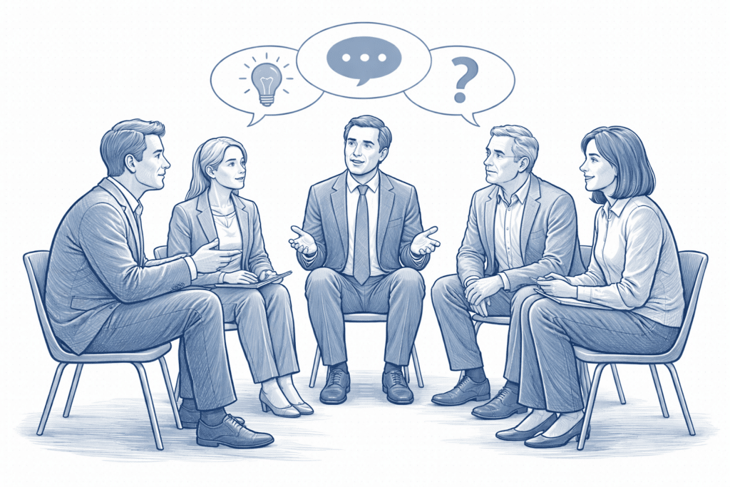 gespräche im kreis laufen verhandlung Gespräche in der Verhandlung