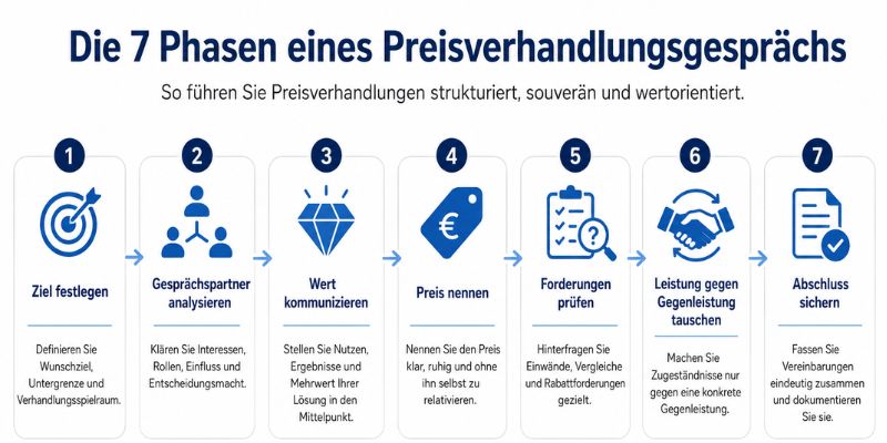 Sieben Phasen einer erfolgreichen B2B-Preisverhandlung