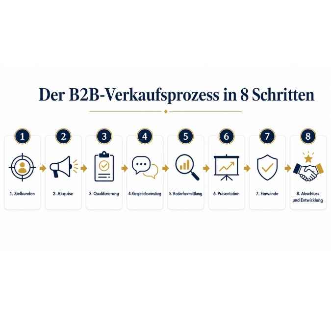 Die acht Phasen eines erfolgreichen B2B-Verkaufsprozesses