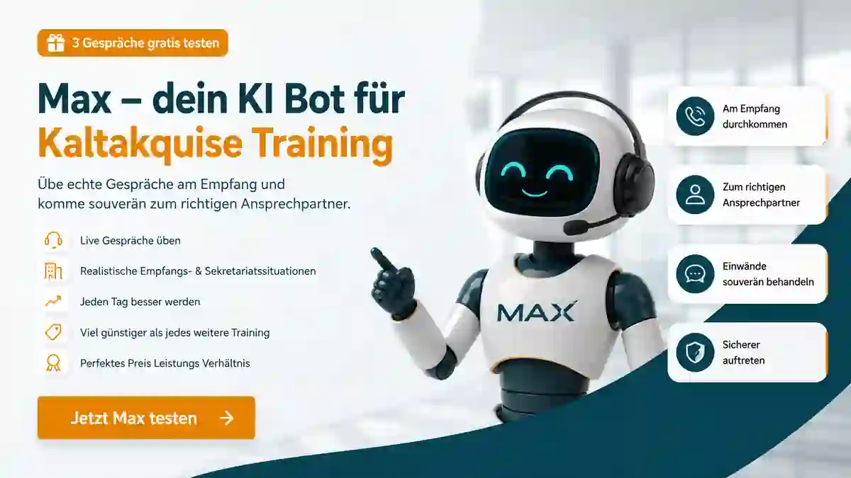 Kaltakquise mit KI üben Kaltakquise-Bot, Bot für Akquise Kaltakquisetelefonieren kaltakquiseanruf